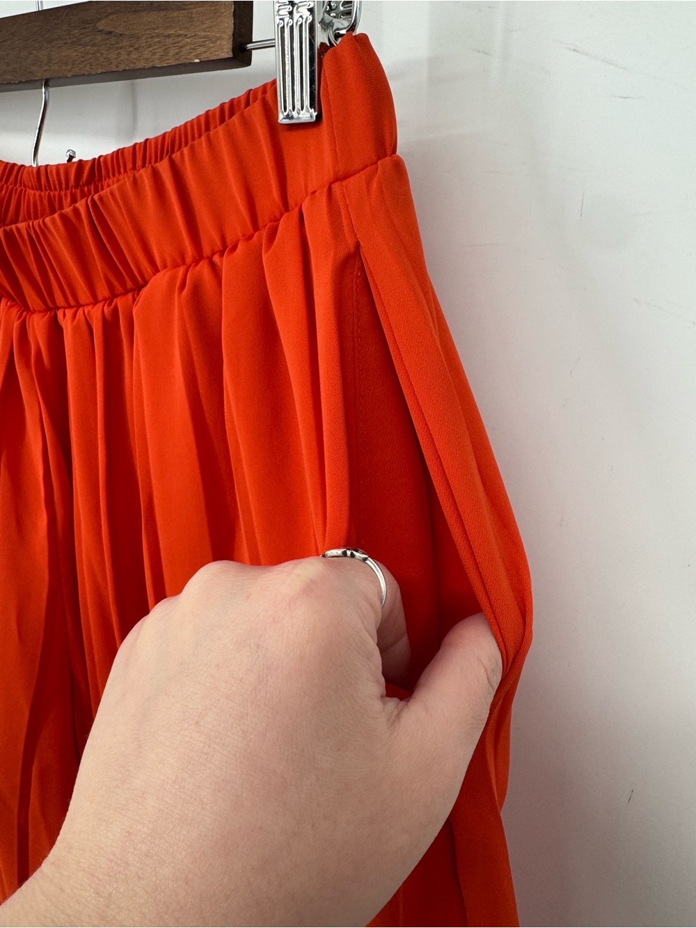 Wynne Collection Women's Redish Orange Wide Leg Flowy Pants Resort Size Small - Picture 7 of 11